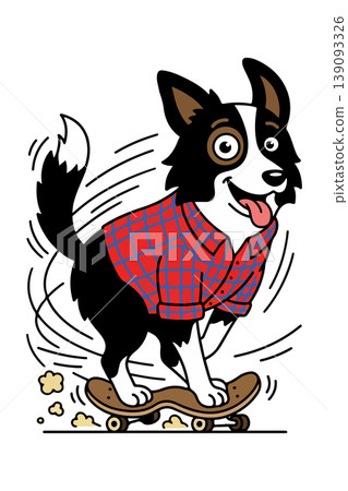 Cartoon Dog on Skateboard Cartoon Dog on Skateboard 139093326