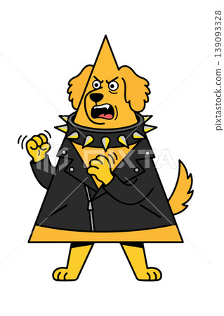 Angry Dog in Leather Jacket 139093328