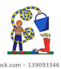 Abstract Illustration of Two People with a Bucket 139093346