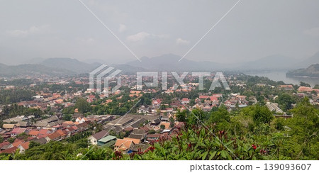 View of the Khan River and the cityscape from Mount Phousi [Luang Prabang, Laos] 139093607