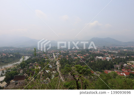 View of the Khan River and the cityscape from Mount Phousi [Luang Prabang, Laos] 139093696