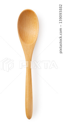 A wooden spoon placed against a white background. A wooden spoon placed against a white background. 139093882
