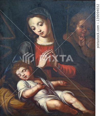 Virgin with Child and Saint John the Baptist by the G. A. Sogliani from 16th century in the convent of the Friars Minor in Dubrovnik Virgin with Child and Saint John the Baptist by the G. A. Sogliani from 16th century in the convent of the Friars Minor in Dubrovnik 139094032