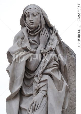 Statue of Saint Catherine of Siena near Sant Angelo Castle in Rome, Italy Statue of Saint Catherine of Siena near Sant Angelo Castle in Rome, Italy 139094034
