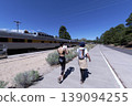 Behind the Grand Canyon Railway Station in the Grand Canyon 139094255