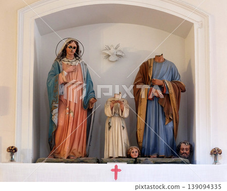 Holy Family, figures were ravaged on January 13th,1992, by the Serbian-Montenegrin invaders having previously burnt down Cilipi, church of St. Nicholas in Cilipi 139094335