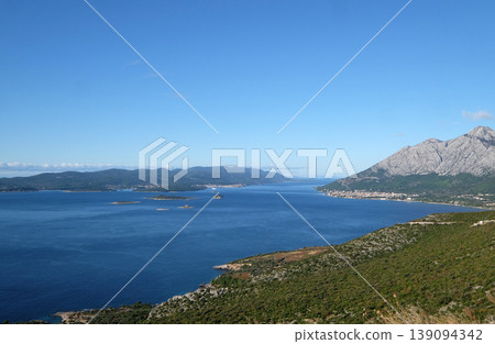 Island an city of Korcula in Croatia, landscape with the Adriatic sea in Croatia 139094342