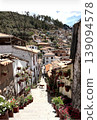 Beautiful sloping street scenery in Cusco, Peru 139094578