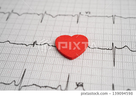 Electrocardiogram ECG, heart wave, heart attack, cardiogram report. Electrocardiogram ECG, heart wave, heart attack, cardiogram report. 139094598