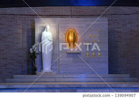 Chapel of the Tabernacle and Our Lady in the Votive Church of the Holy Mother of Freedom in Zagreb, Croatia Chapel of the Tabernacle and Our Lady in the Votive Church of the Holy Mother of Freedom in Zagreb, Croatia 139094907
