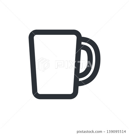 一個簡單的單色馬克杯圖標 一個簡單的單色馬克杯圖標 139095514