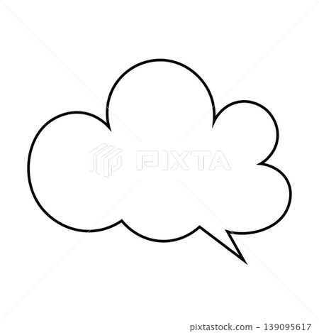 Simple illustration material of a cloud-shaped speech bubble (white background) 139095617