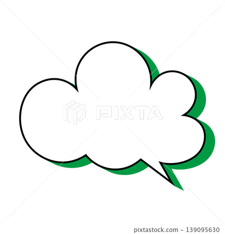 Simple illustration material of a cloud-shaped speech bubble (white background) 139095630