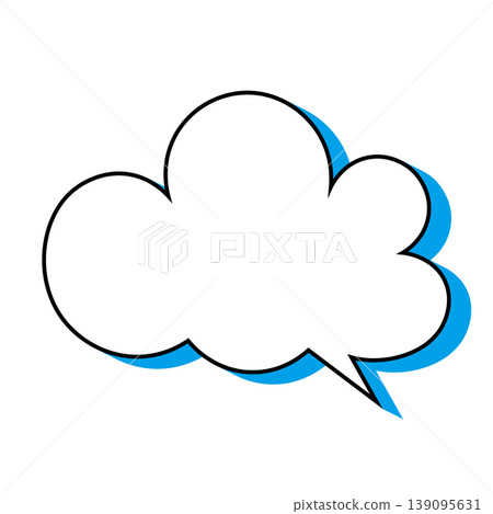 Simple illustration material of a cloud-shaped speech bubble (white background) Simple illustration material of a cloud-shaped speech bubble (white background) 139095631