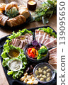 Appetizers and bread from a sausage shop 139095650