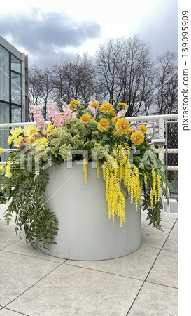 Spring flower decoration at Gorky Park embankment Moscow Spring flower decoration at Gorky Park embankment Moscow 139095909