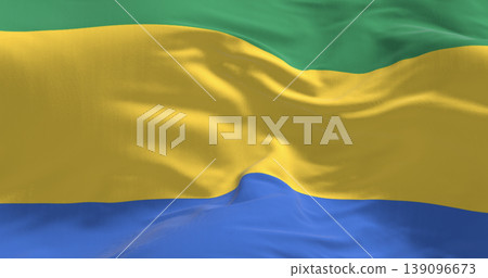 National flag of Gabon waving in the wind National flag of Gabon waving in the wind 139096673
