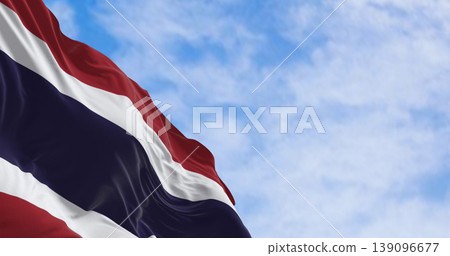 Thailand national flag waving in the wind on a clear day 139096677