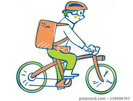 連接城市生命線的配送服務:自行車配送的零工;配送司機;他們的工作;他們的生活;合作。 連接城市生命線的配送服務:自行車配送的零工;配送司機;他們的工作;他們的生活;合作。 139096767