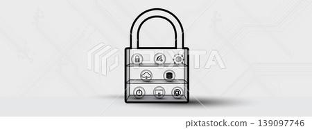 Cyber security technology for business and internet project with lock image Cyber security technology for business and internet project with lock image 139097746