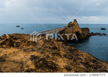 Biarritz Rocher de la Vierge with a bridge over the sea Biarritz Rocher de la Vierge with a bridge over the sea 139097777