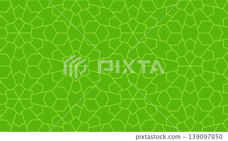 Green islamic geometric seamless pattern, background in duotone pistachio color Green islamic geometric seamless pattern, background in duotone pistachio color 139097850