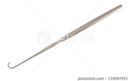 metal surgical hook isolated on white background with clipping path metal surgical hook isolated on white background with clipping path 139097951