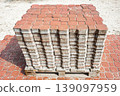 paving slabs are stacked on pallet 139097959