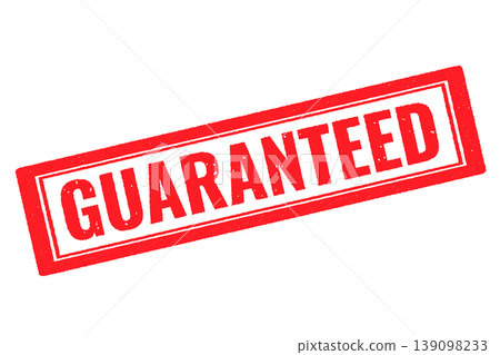 Guaranteed red rubber STAMP on a white transparent background Guaranteed red rubber STAMP on a white transparent background 139098233