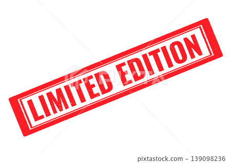 Limited edition red rubber STAMP on a white transparent background Limited edition red rubber STAMP on a white transparent background 139098236