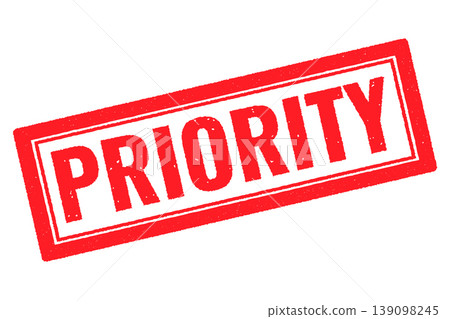 priority red rubber stamp on a white transparent background 139098245