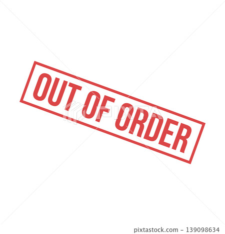 Out of Order Letter Rubber Stamp Template Design 139098634