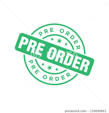 Pre Order Letter Rubber Stamp Template Design 139098661