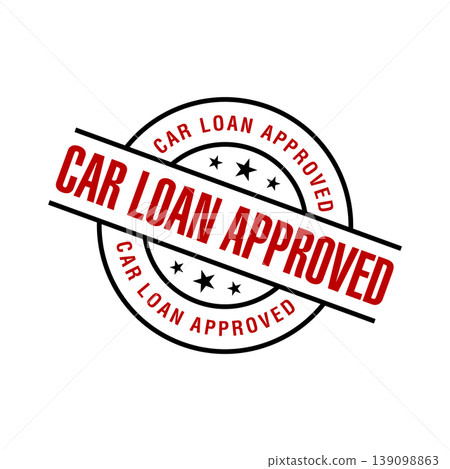 Car Loan Approved Letter Rubber Stamp Template 139098863