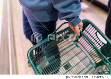 A scene from everyday life while shopping inside a supermarket. A scene from everyday life while shopping inside a supermarket. 139099287