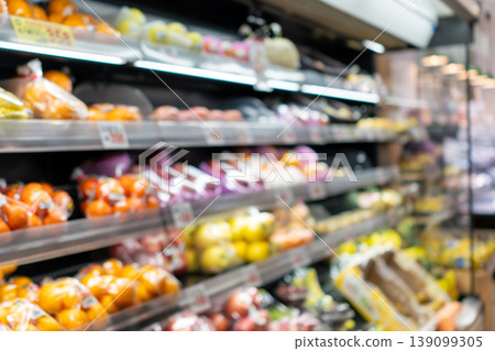 Shopping image: Abstract supermarket shelves, out of focus. Shopping image: Abstract supermarket shelves, out of focus. 139099305