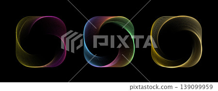 Geometric neon pattern with radiant curves and dotted elements. Futuristic background features vibrant colors, dynamic motion, and modern graphic design perfect for tech projects. Geometric neon pattern with radiant curves and dotted elements. Futuristic background features vibrant colors, dynamic motion, and modern graphic design perfect for tech projects. 139099959