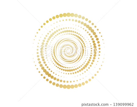 Bright abstract circle composed of halftone dots and smooth gradients. Modern background with dynamic and energetic composition. 139099962