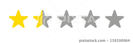 Simple icon review/rating material (minimalist) with a 1.5-star rating. Simple icon review/rating material (minimalist) with a 1.5-star rating. 139100064