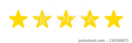 Simple icon review/rating material for 5-star ratings (minimalist) Simple icon review/rating material for 5-star ratings (minimalist) 139100071
