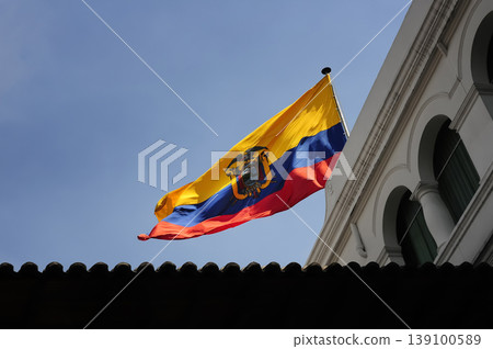 Ecuadorian flag in the sky Ecuadorian flag in the sky 139100589