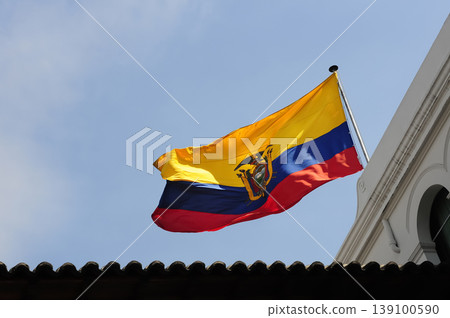 Waving national flag of Ecuador Waving national flag of Ecuador 139100590