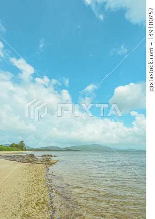 The clear waters of the shallows and the beautiful blue sky create a tranquil summer seascape on Ishigaki Island. The clear waters of the shallows and the beautiful blue sky create a tranquil summer seascape on Ishigaki Island. 139100752