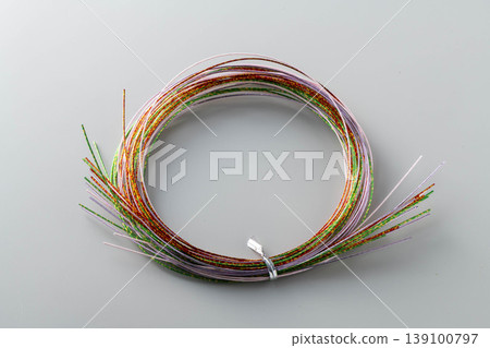 Mizuhiki are colorful and beautiful cords used in Japanese celebrations, weddings, funerals, and other formal occasions. 139100797