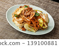 Twice-cooked meat fried noodles 139100881