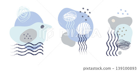 Abstract marine graphic vector set of illustrations Abstract marine graphic vector set of illustrations 139100893