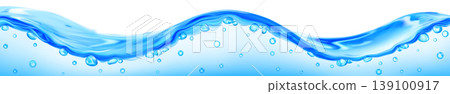 Translucent long water wave with air bubbles 139100917