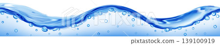 Translucent long water wave with air bubbles 139100919