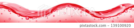 Translucent long water wave with air bubbles 139100920