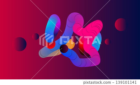 Abstract swirling fluid shape with gradient colors abstract art digital Abstract swirling fluid shape with gradient colors abstract art digital 139101141